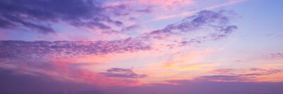Canvas Panorama van een roze en purpere hemel bij zonsondergang