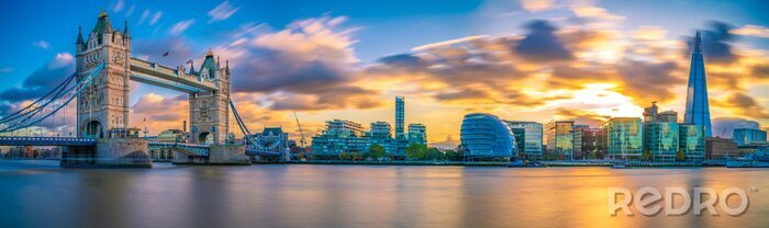 Canvas Panorama van Londen en de Tower Bridge
