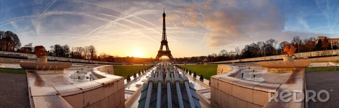 Canvas Panorama van Parijs en de Eiffeltoren