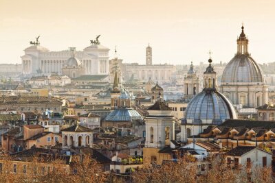 Canvas Panorama van Rome in de ochtend