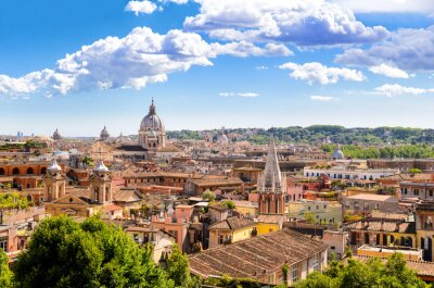 Canvas Panorama van Rome op een mooie dag