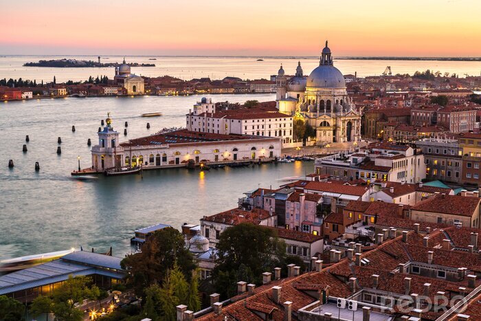Canvas Panorama van Venetië van bovenaf