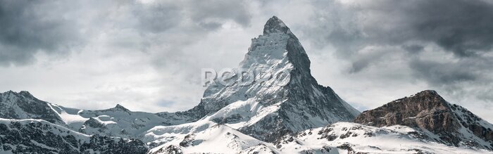 Canvas panoramic view to the majestic Matterhorn mountain, Valais, Switzerland