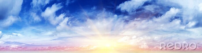 Canvas Panoramisch landschap met lucht