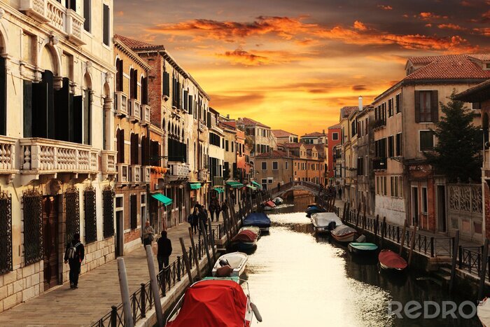 Canvas Panoramisch uitzicht op het Canal Grande