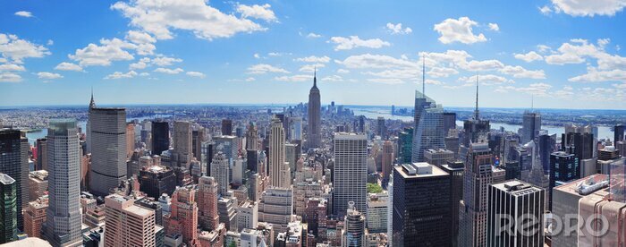 Canvas Panoramische zichten op Manhattan