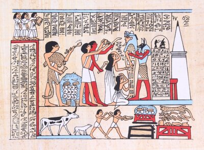 Canvas Papyrus met hiërogliefen