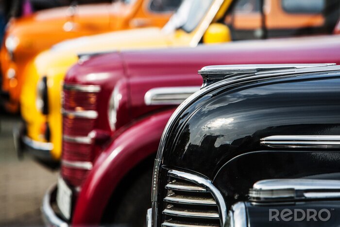 Canvas parade van vintage luxe auto's