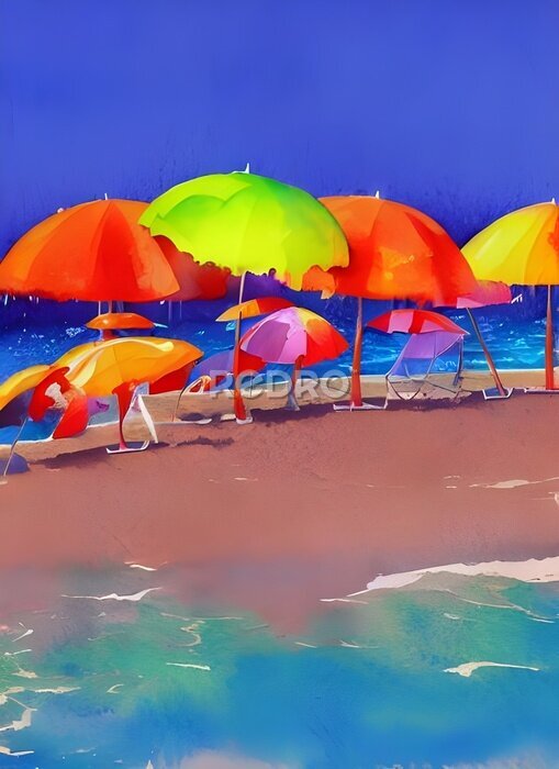 Canvas Parasols op het strand