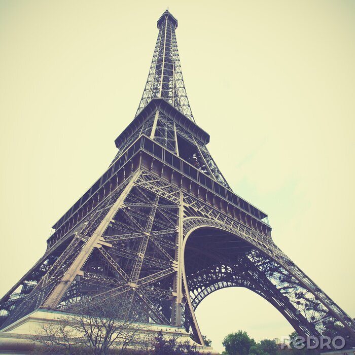 Canvas Parijs en de Eiffeltoren in grijze kleuren