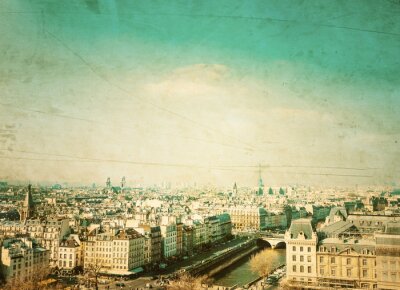 Canvas Parijs retro landschap