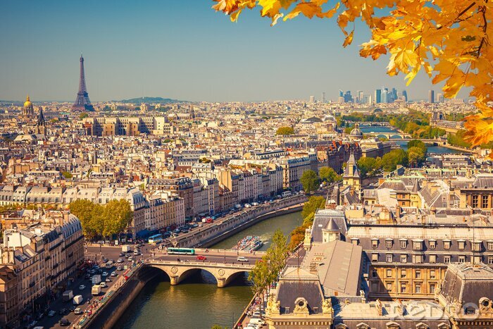 Canvas Parijs tijdens herfst