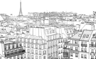 Parijs zwart-wit panorama