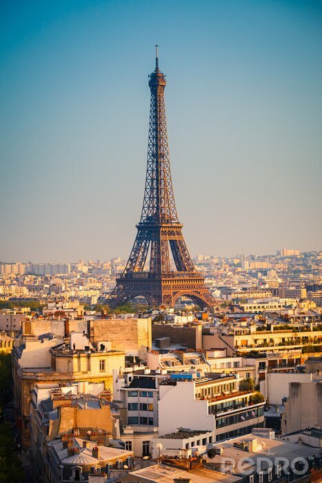 Canvas Parijse architectuur met de Eiffeltoren
