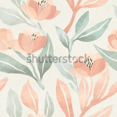 Canvas Pastelkleurige wilde bloemen