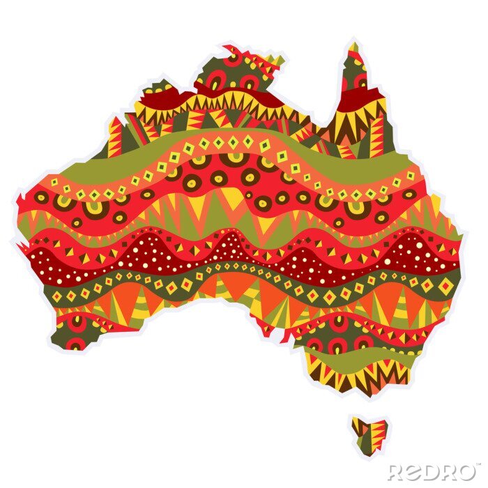 Canvas Patterned Australia Continent