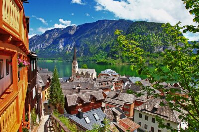 Canvas picturale bergdorpen-Hallstatt