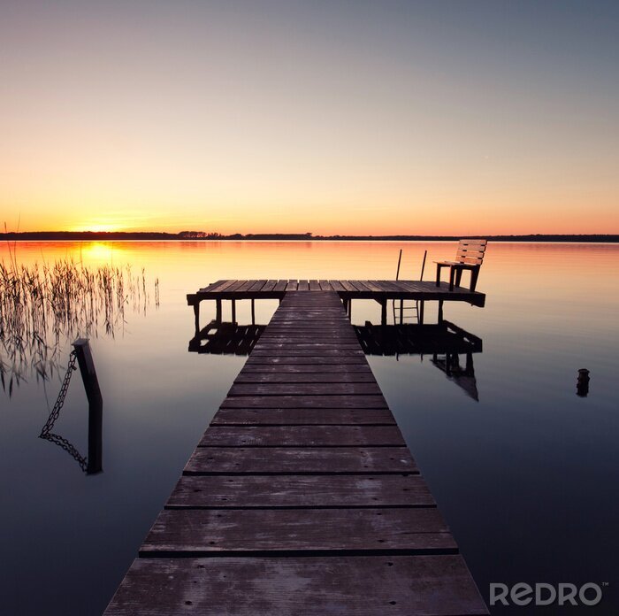 Canvas Pier in de avondzon