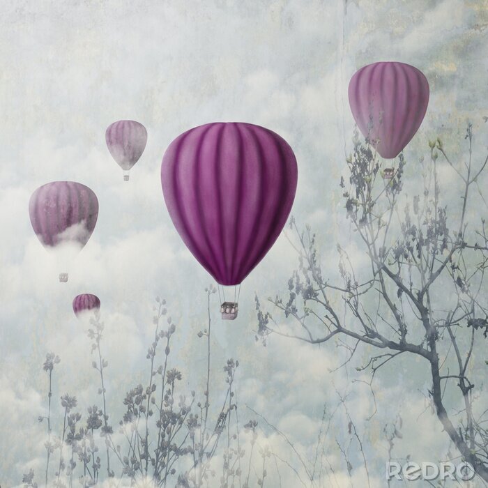 Canvas Pink Balloons