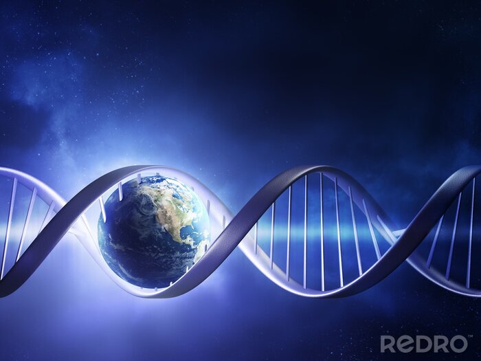 Canvas Planeet Aarde op DNA