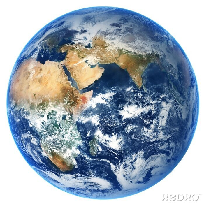 Canvas Planeet aarde op een witte achtergrond