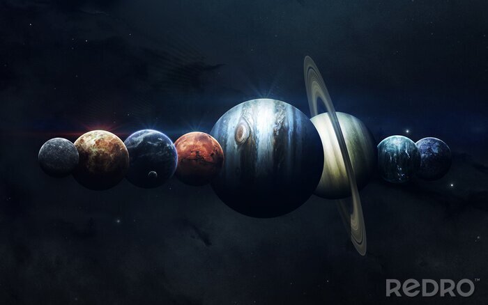 Canvas Planeten op volgorde gerangschikt
