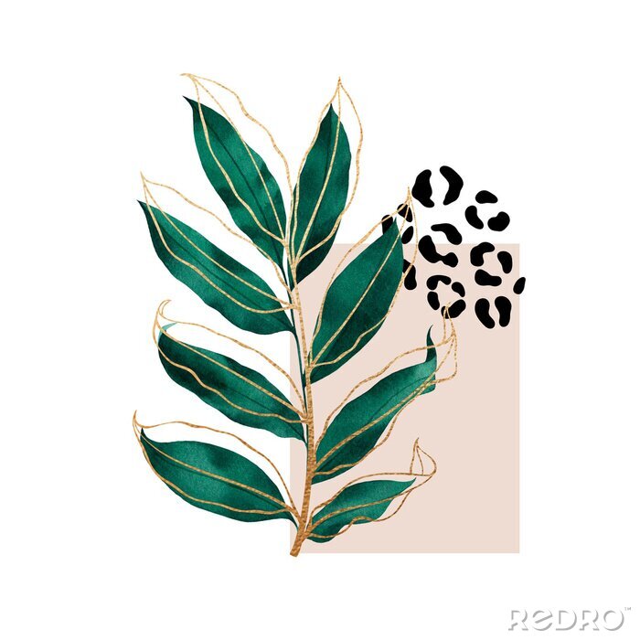 Canvas Planten in glamour stijl