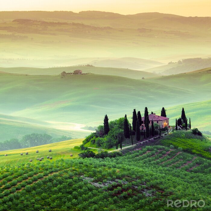 Canvas Podere in Toscana, paesaggio italiano