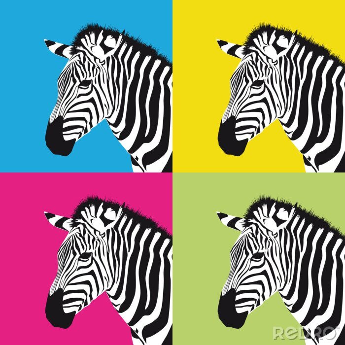 Canvas pop art zebra