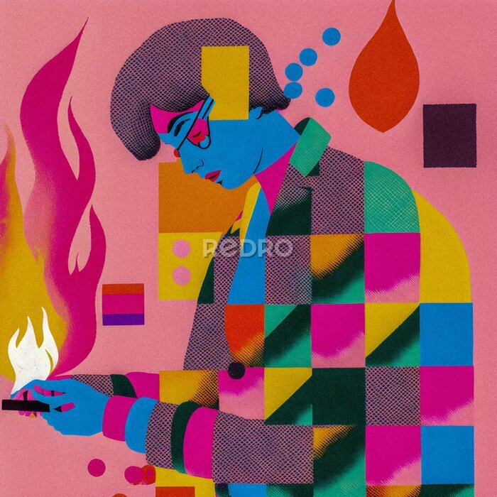 Canvas Popart portret van een moderne man