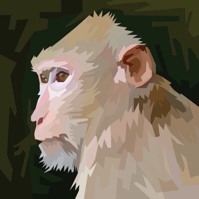 Portret van een aap in pop-art stijl
