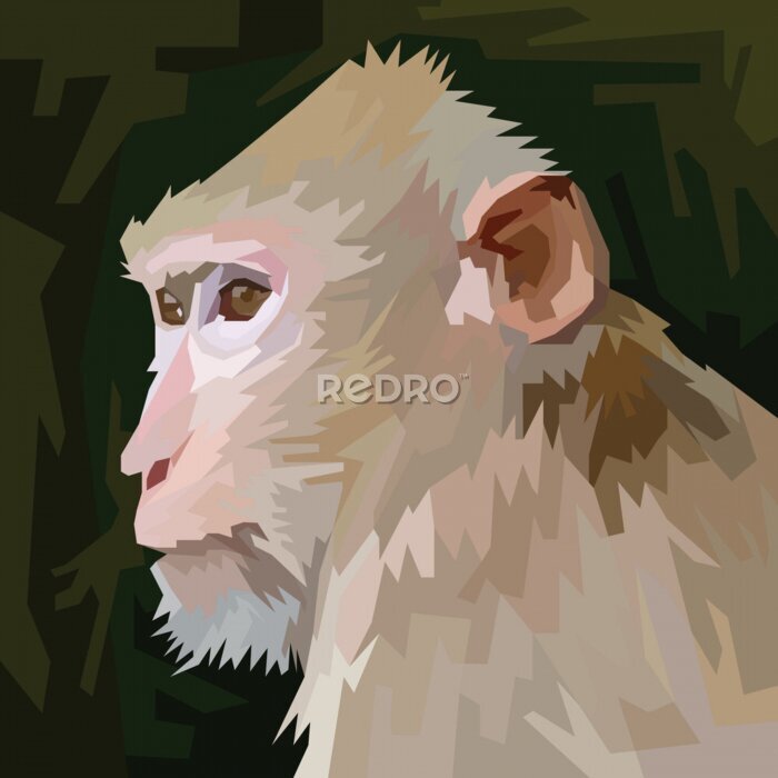 Canvas Portret van een aap in pop-art stijl