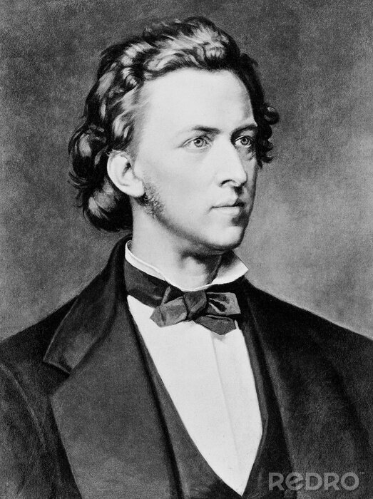 Canvas Portret van Frederic Francois Chopin