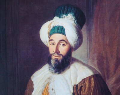 Canvas Portret van Ottoman officiële - schilderij is gemaakt in 1742
