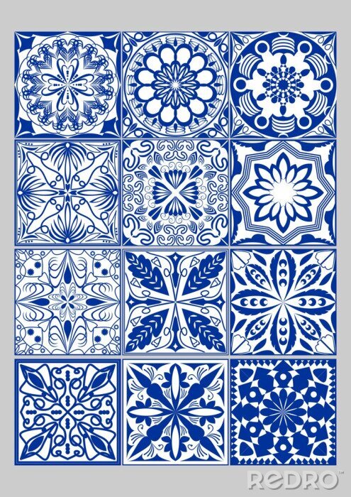 Canvas Portugese azulejos tegels