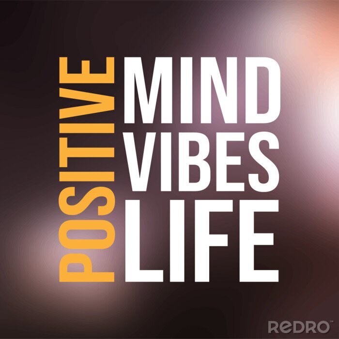Canvas positive. Mind, vibes, life. Life quote with modern background vector