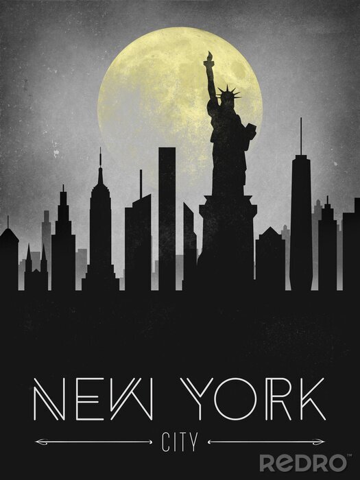 Canvas Posterstijl van New York met een grungy donker effect