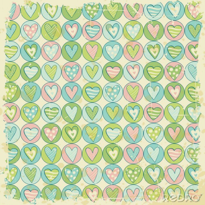Canvas Postzegels met hartjes