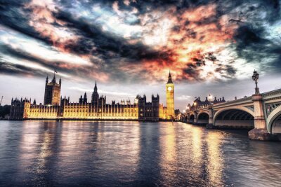 Canvas Prachtig uitzicht van Westminster by night