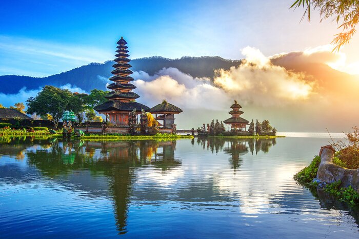 Canvas Pura Ulun Danu Bratan tempel in Bali, Indonesië.