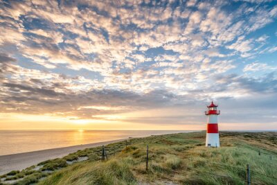 Canvas Red Lighthouse on the island of Sylt in North Frisia, Schleswig-Holstein, Germany