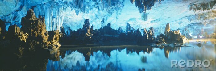 Canvas Reed Flute Cave in Guilin, provincie Guangxi, Volksrepubliek China