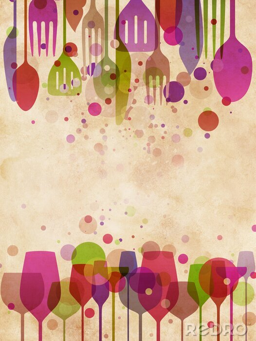 Canvas Regenboogglazen en keukenaccessoires