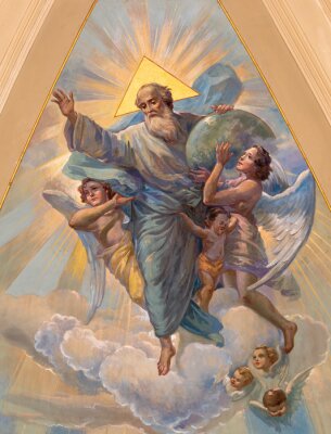 Canvas Religieus ontwerp met engelen