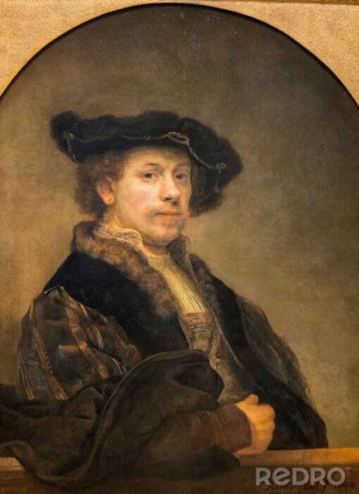 Canvas Rembrandt - Self portrait at age 34