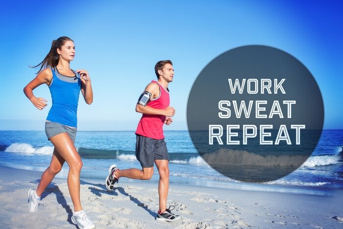 Canvas Rennen op het zonnige strand