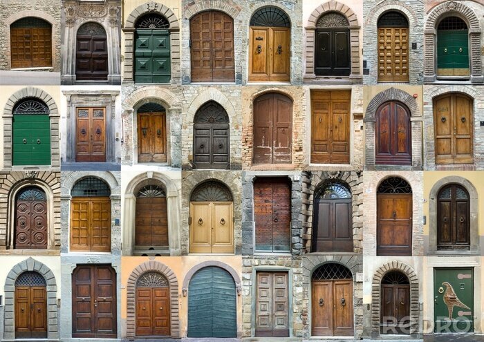 Canvas Retro deur in Toscane