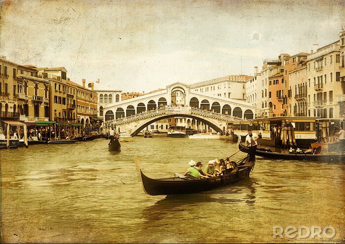 Canvas Retro mening van Venetië