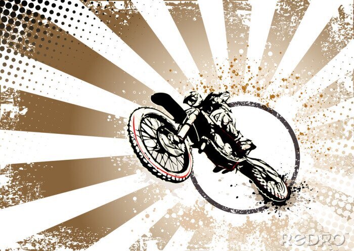 Canvas retro motorcross poster achtergrond