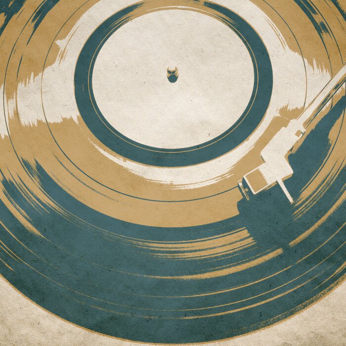 Canvas Retro muziek achtergrond poster